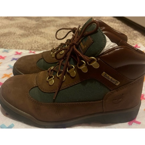 Timberland Ankle High Suede Green & Brown Hiking Boots - Picture 4 of 10
